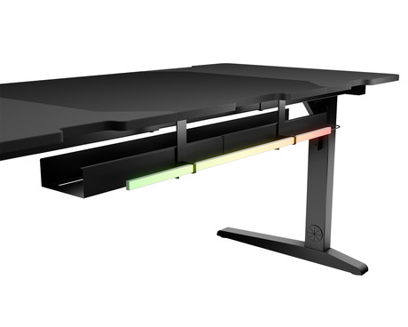 GENESIS HOLM MODULAR 160 pisarniška / gaming miza, modularna, robustna konstrukcija, nastavljiva višina, RGB LED osvetlitev, napeljava kablov, 2x držalo, 160x75cm, črna GENESIS HOLM MODULAR 160 pisarniška / gaming miza, modularna, robustna konstrukcija, nastavljiva višina, RGB LED osvetlitev, napeljava kablov, 2x držalo, 160x75cm, črna