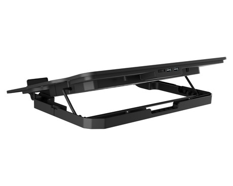Natec DIPPER 2 hladilno stojalo za prenosnike, do 17.3", 6 stopenj naklona, 180mm ventilator, nastavljiva hitrost, LED osvetlitev, 2x USB Type-A, črno