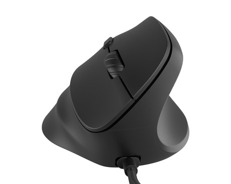 Natec CRAKE 2 PRO vertikalna žična miška, ergonomska, 12800DPI, 6 gumbov, tiha stikala, RGB LED osvetlitev, programska oprema, pomnilnik, 150cm pleteni kabel, za desničarje, črna