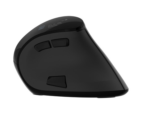 Natec EUPHONIE PRO vertikalna brezžična miška, ergonomska, Bluetooth / USB 2.4GHz, 4000DPI, 9 gumbov, tiha stikala, polnilna baterija, senzor Blue Sense, OLED zaslon, pomnilnik, USB Type-C, črna