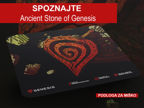 GENESIS Ancient Stone Of Genesis podloga za miško, Limited Edition, gaming / pisarniška, 250x210mm, vodoodporna, gladka površina, protizdrsna