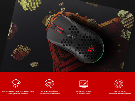 GENESIS Ancient Stone Of Genesis podloga za miško, Limited Edition, gaming / pisarniška, 250x210mm, vodoodporna, gladka površina, protizdrsna