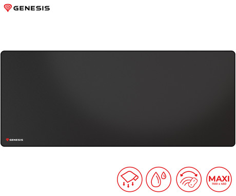 GENESIS CARBON 500 ULTRA LOGO podloga za miško, gaming / pisarniška, 1100x450mm, vodoodporna, gladka površina, zaščiteni prešiti robovi, protizdrsna, črna