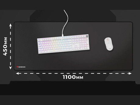 GENESIS CARBON 500 ULTRA LOGO podloga za miško, gaming / pisarniška, 1100x450mm, vodoodporna, gladka površina, zaščiteni prešiti robovi, protizdrsna, črna