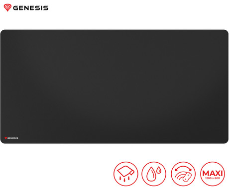 GENESIS CARBON 500 HYPER LOGO podloga za miško, gaming / pisarniška, 1200x600mm, vodoodporna, gladka površina, zaščiteni prešiti robovi, protizdrsna, črna