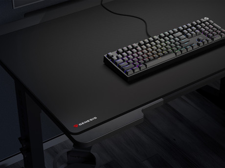 GENESIS CARBON 500 HYPER LOGO podloga za miško, gaming / pisarniška, 1200x600mm, vodoodporna, gladka površina, zaščiteni prešiti robovi, protizdrsna, črna