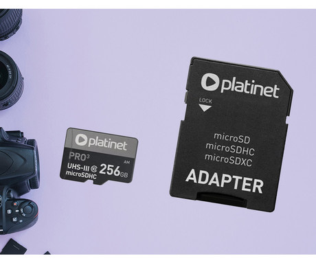 PLATINET PMMSDX256UIII microSD kartica, 256GB, 90MB/s, class10, UHS-I, +adapter