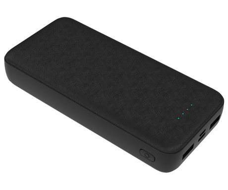 Platinet PMPB20SET 3v1 komplet powerbank polnilna baterija, +adapter 20W, +kabel 100cm, 20.000mAh, Power Delivery, 2x USB Type-A, 1x USB Type-C, 1x microUSB, LED indikatorji, črn