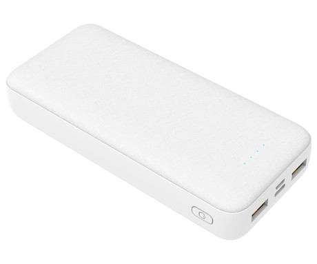 Platinet PMPB20SET 3v1 komplet powerbank polnilna baterija, +adapter 20W, +kabel 100cm,, 20.000mAh, Power Delivery, 2x USB Type-A, 1x USB Type-C, 1x microUSB, LED indikatorji, bel