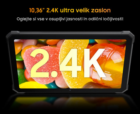 Blackview TAB ACTIVE 8 PRO robusten tablični računalnik, 10.36", 4G-LTE, 8GB+256GB, IPS 2.4K, Android 13, WiFi, Bluetooth, GPS, priložen pas in pisalo, rugged, črn (Onyx Black)