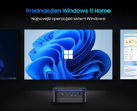 Blackview MP60 namizni mini računalnik, Windows 11 Home, Intel N95, 16GB RAM, 512GB SSD, Dual WiFi, Bluetooth, Ethernet, 4x USB, 2x HDMI