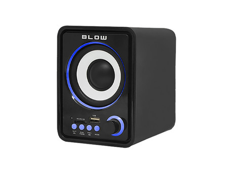 BLOW računalniški zvočniki MS-26, 2.1 Stereo, USB, microSD, LED osvetlitev, črni