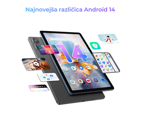 Blackview TAB 16 PRO tablični računalnik, 11", 4G-LTE, 8GB+256GB, IPS Full HD+, Android 14, WiFi 5, Bluetooth, GPS, zvočniki, +pisalo, +ovitek, moder (Daybreak Blue)