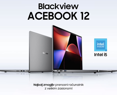 Blackview ACEBOOK 12 prenosni računalnik, 16" (40,64cm), 16GB RAM, 512GB SSD, Windows 11 Pro, Intel i5, IPS FHD+, WiFi 5, Bluetooth, 57Wh baterija, prednja kamera, dvojni zvočniki, siv (Starry Gray)