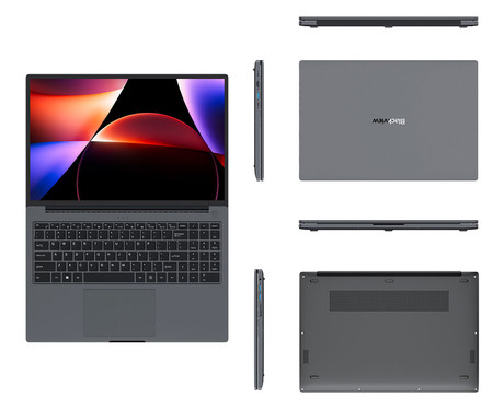 Blackview ACEBOOK 12 prenosni računalnik, 16" (40,64cm), 16GB RAM, 512GB SSD, Windows 11 Pro, Intel i5, IPS FHD+, WiFi 5, Bluetooth, 57Wh baterija, prednja kamera, dvojni zvočniki, siv (Starry Gray)
