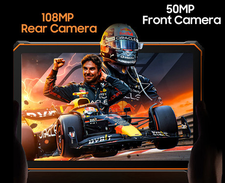 Blackview ACTIVE 10 PRO robusten tablični računalnik, 10.95", 5G LTE, 12GB+512GB, IPS FHD+, Android, 30000mAh, WIFI 5, Bluetooth 5.4, Dual SIM, GPS, NFC, AI, stereo zvočniki, +dodatki, črno oranžen