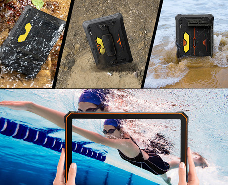 Blackview ACTIVE 10 PRO robusten tablični računalnik, 10.95", 5G LTE, 12GB+512GB, IPS FHD+, Android, 30000mAh, WIFI 5, Bluetooth 5.4, Dual SIM, GPS, NFC, AI, stereo zvočniki, +dodatki, črno oranžen