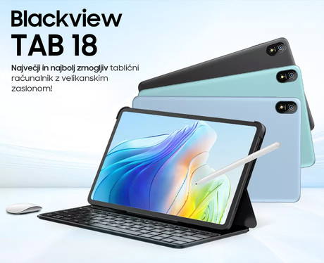 Blackview TAB 18 tablični računalnik, 12", 4G LTE, 8GB+256GB, IPS 2.4K, Android, 8800mAh, WiFi 5, Bluetooth, Dual SIM, GPS, Harman Kardon zvočniki, +ovitek, zelen (Turquoise Green)