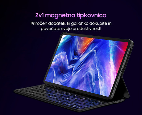 Blackview TAB 18 tablični računalnik, 12", 4G LTE, 8GB+256GB, IPS 2.4K, Android, 8800mAh, WiFi 5, Bluetooth, Dual SIM, GPS, Harman Kardon zvočniki, +ovitek, zelen (Turquoise Green)