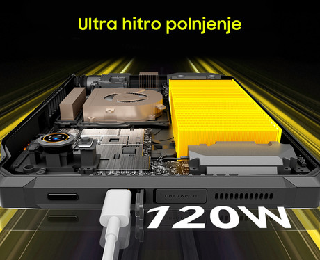 Blackview ACTIVE 12 PRO robusten tablični računalnik / projektor, 11", 3v1 AI, 5G LTE, 16GB+1TB, IPS FHD+, Android, 30000mAh, WIFI 6E, Bluetooth 5.4, Dual SIM, GPS, NFC, stereo zvočniki, +dodatki, črn