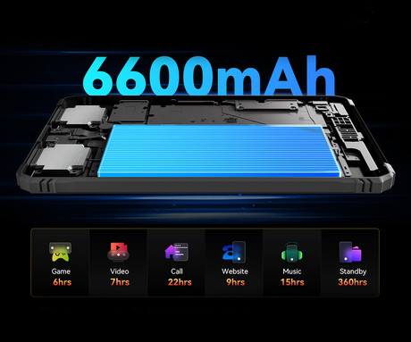 Blackview ACTIVE 5 robusten tablični računalnik, 8.68", 3v1 AI, 4G LTE, 8GB+128GB, IPS HD+, Android, 6600mAh, WIFI 5, Bluetooth, Dual SIM, GPS, stereo zvočniki, +dodatki, črn (Onyx Black)