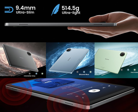 Blackview TAB 20 WIFI tablični računalnik, 10.1", Google Gemini AI 2.0, 4GB+64GB, IPS HD+, Android, 6000mAh, WiFi 5, Bluetooth, GPS, stereo zvočniki, +ovitek, moder (Blizzard Blue)
