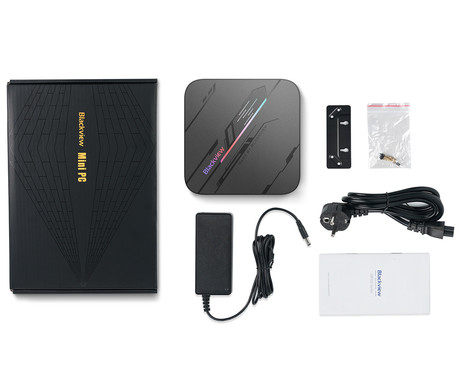 Blackview MP100 PRO namizni mini računalnik, Windows 11 PRO, Intel Alder Lake i9, 16GB RAM, 1TB SSD, WIFI 6, Bluetooth 5.2, Ethernet, 6x USB 3.2, 1x HDMI, 1x DP, 1x USB Type-C, črn