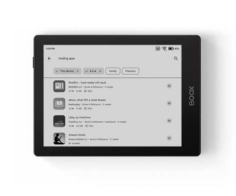 BOOX Go 6 e-bralnik / tablični računalnik, 6", Android, 2GB+32GB, WiFi, Bluetooth 5.0, USB Type-C, microSD, podpora za DRM, črn