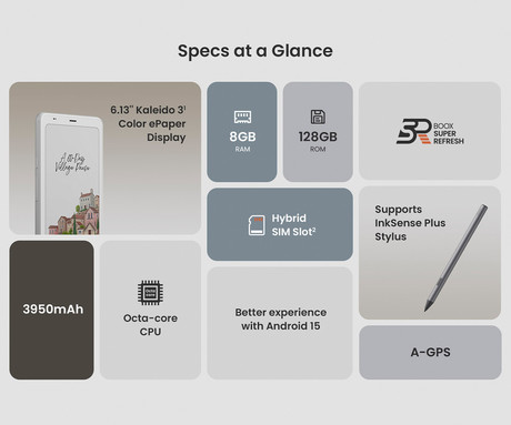 BOOX Palma2 Pro e-bralnik / tablični računalnik, 6.13", barvni zaslon, Android, 8GB+128GB, 4G LTE, WIFI, Bluetooth 5.1, GPS, 3950mAh baterija, USB Type-C, microSD, 16MP kamera, črn