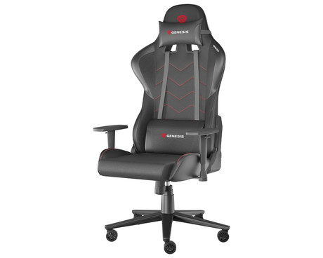 GENESIS NITRO 550 G2 gaming / pisarniški stol, ergonomski, nastavljiva višina / naklon, zibanje, 2x blazina, kolesa CareGLide™, črn