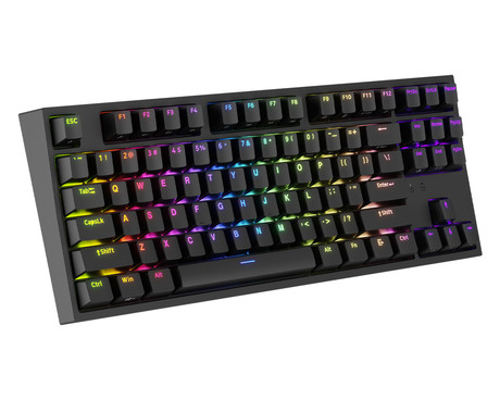 GENESIS THOR 404 TKL gaming tipkovnica, mehanska, RGB LED osvetlitev, tehnologija Hot-Swap, funkcija N-Key Rollover, programska oprema, vgrajen pomnilnik, F1-F12, črna