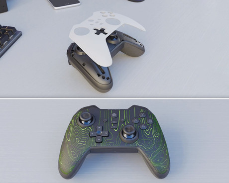 GENESIS MANGAN 300 žični igralni plošček / gamepad, 19 gumbov, vibriranje, LED osvetlitev, Windows / Android / Nintendo / Asus / Steam, USB Type-C, + prednja plošča, + torbica, bel (Howlite White)