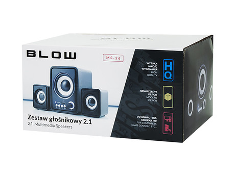 BLOW računalniški zvočniki MS-26, 2.1 Stereo, USB, microSD, LED osvetlitev, črni