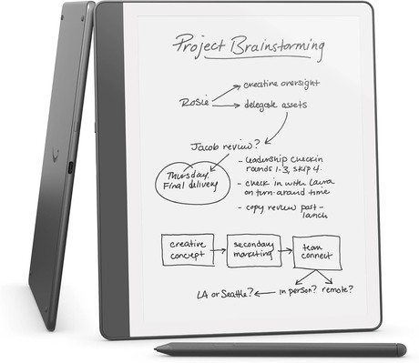 AMAZON KINDLE Scribe e-bralnik, 10.2", 16GB, WIFI, Bluetooth, USB Type-C, pisalo Premium Pen Plus, črn (Tungsten)