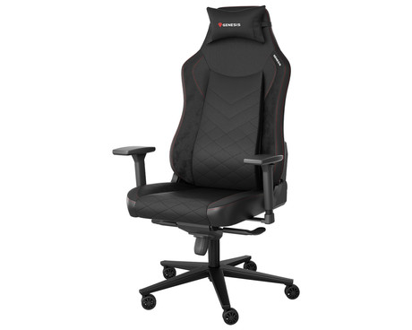 GENESIS NITRO 890 G2 gaming stol, ergonomski, nastavljiva višina / naklon, 3D nasloni za roke, kolesa CareGLide™, črn