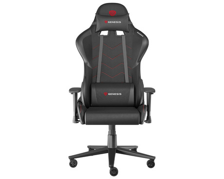 GENESIS NITRO 550 G2 gaming / pisarniški stol, ergonomski, nastavljiva višina / naklon, zibanje, 2x blazina, kolesa CareGLide™, črn