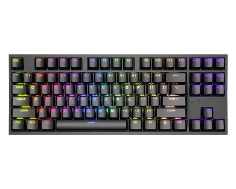 GENESIS THOR 404 TKL gaming tipkovnica, mehanska, RGB LED osvetlitev, tehnologija Hot-Swap, funkcija N-Key Rollover, programska oprema, vgrajen pomnilnik, F1-F12, črna