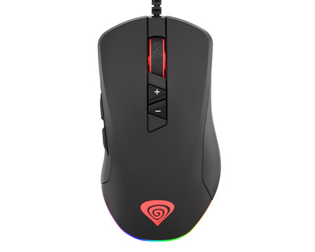 GENESIS Xenon 770 gaming optična miška, 10200DPI, RGB LED osvetlitev, 14 tipk, 2v1, zamenljiva plošča, vgrajen spomin, programska oprema, črna