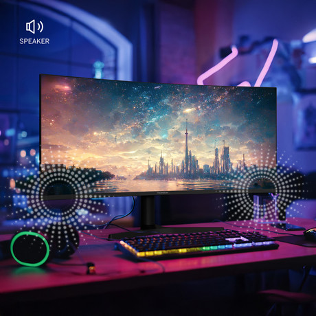 THOMSON M34QG7Y14C gaming monitor, ukrivljen, 86cm (34"), UWQHD, 240Hz, VA, 1ms, 350nit