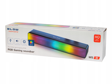 BLOW MS-31 Adrenaline računalniški zvočnik / soundbar, 2.0 STEREO, USB, RGB LED osvetlitev, črn