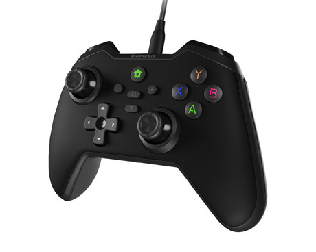 GENESIS MANGAN 300 žični igralni plošček / gamepad, 19 gumbov, vibriranje, LED osvetlitev, Windows / Android / Nintendo / Asus / Steam, USB Type-C, + prednja plošča, + torbica, črn (Onyx Black)