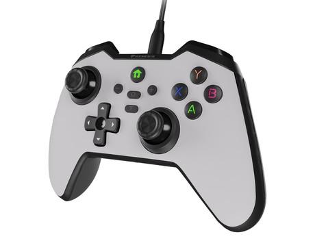 GENESIS MANGAN 300 žični igralni plošček / gamepad, 19 gumbov, vibriranje, LED osvetlitev, Windows / Android / Nintendo / Asus / Steam, USB Type-C, + prednja plošča, + torbica, bel (Howlite White)