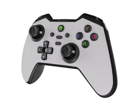 GENESIS MANGAN 400 brezžični igralni plošček / gamepad, 19 gumbov, vibriranje, Bluetooth, LED, Windows / Android / iOS / Nintendo, baterija, + prednja plošča, + torbica, bel (Howlite White)