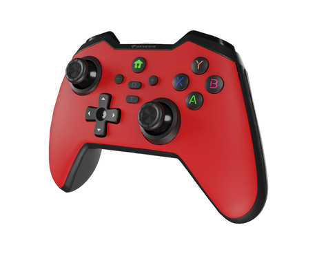 GENESIS MANGAN 400 brezžični igralni plošček / gamepad, 19 gumbov, vibriranje, Bluetooth, LED, Windows / Android / iOS / Nintendo, baterija, + prednja plošča, + torbica, rdeč (Genesis Red)