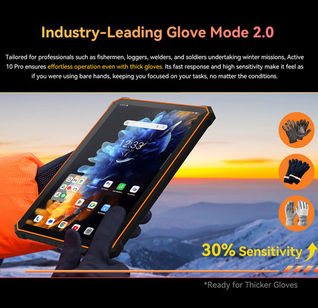 Blackview TAB ACTIVE 10 PRO robusten tablični računalnik, 10.95", 5G, 12GB+256GB, IPS FHD+, Android, rugged, črn (Onyx Black)