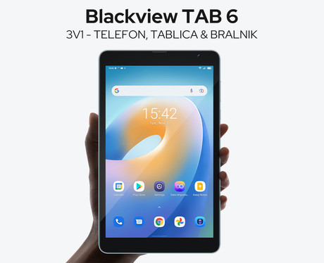 EOL - BlackView TAB 6 tablični računalnik 8", 3v1 (tablica + telefon + bralnik), 4G-LTE, 3GB +32GB, Android 11, GPS, siv (Truffle Gray)