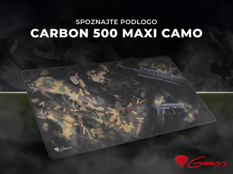GENESIS vrhunska Gaming podloga CARBON 500 MAXI CAMO, vodoodporna, zaščiteni robovi, 900x450mm