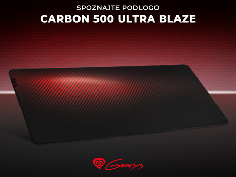 GENESIS CARBON 500 ULTRA BLAZE gaming podloga, vodoodporna, zaščiteni robovi, 1100x450mm