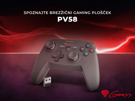 EOL - GENESIS Gamepad PV58, brezžični 2.4Ghz, PS3/PC, vibracija, 12 tipk