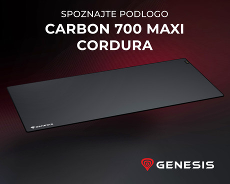 EOL - GENESIS CARBON 700 MAXI CORDURA podloga za miško, 900x420mm, vodoodporna, zaščiteni robovi, protizdrsna